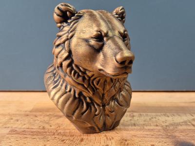 Grizzly Bear Bust Model