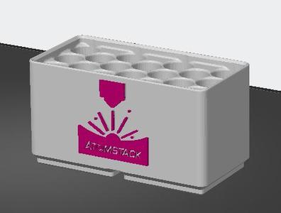 Gridfinity 2 up 18 Sharpie Holder - Atomstack Logo