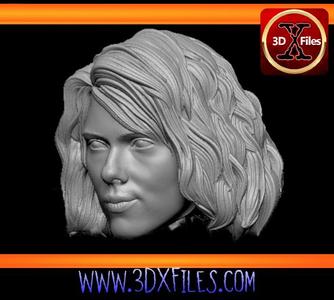 Black Widow Head Sculpt - Avengers Marvel -  Hot Toys Scale - Action Figure Head