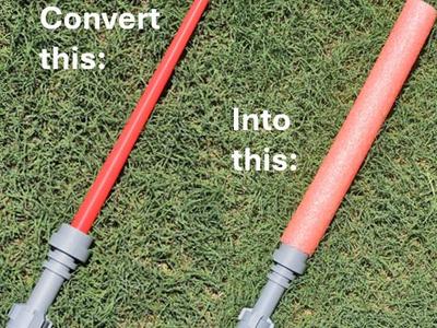 Collapsible sword to noodle sword converter