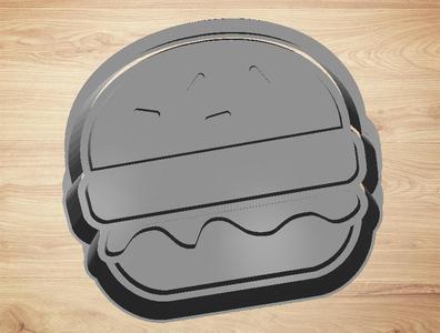 cookie cutter burger - cutter and stamp