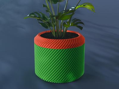 Nami Planter Pot, Striped Diagonal | Small, Medium, Large | Self Watering and Drip Tray 
