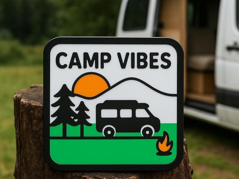Camp Vibes Coaster for Campervan Fans 