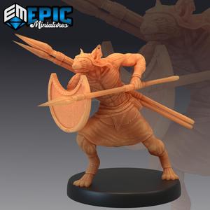 Catfolk Sphynx Spear Warrior / Feline Warrior / Desert Fighter