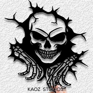 Skull in the wall wall art skeleton wall decor bones decoration