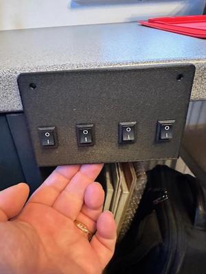 Under worktop toggle switch box
