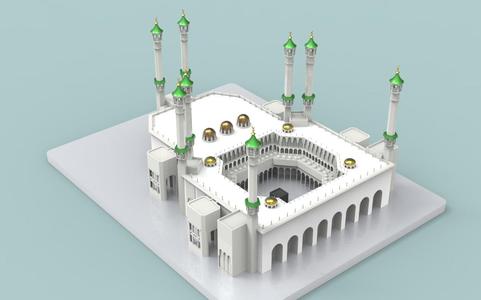 3D design of Al-Masjid Al-Haram in Mecca- تصميم  ثلاثي الأبعاد للمسجد الحرام في مكة المكرمة