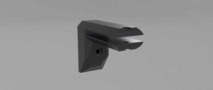 Wall handrail support for metal flat bar