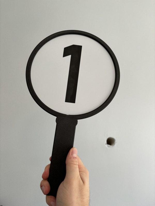 Numbered Auction Paddle