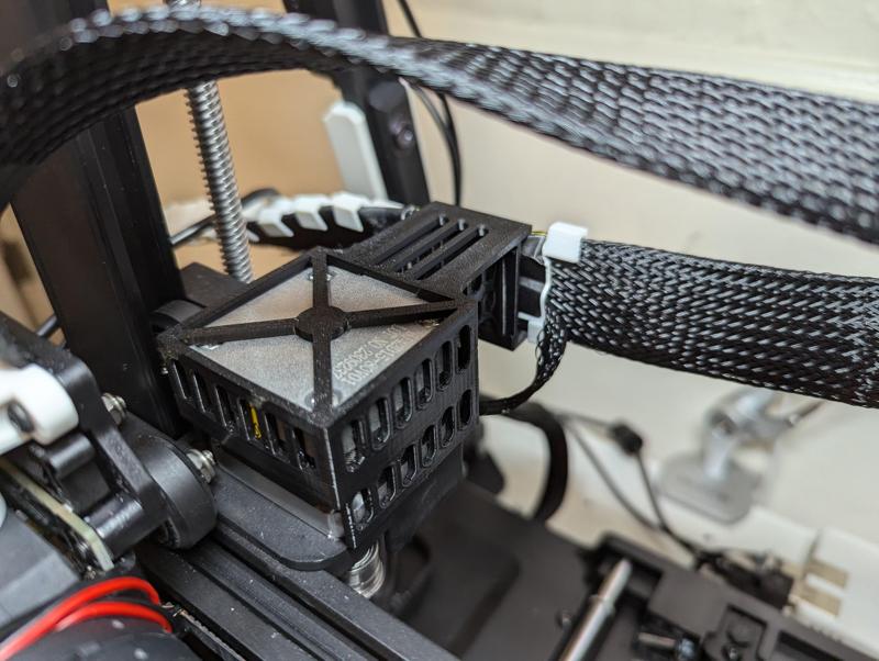 Ender 3 V3 SE/KE X Axis Stepper cover with cable clip.  [Slimmer and stronger]  With optional spine cable chain
