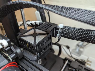 Ender 3 V3 SE/KE X Axis Stepper cover with cable clip.  [Slimmer and stronger]  With optional spine cable chain