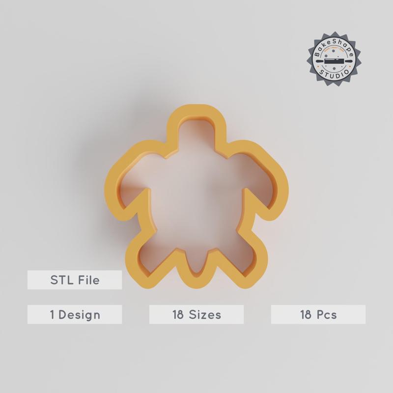 Turtle Shape Cutter Set, 18 Sizes, Cookie & Fondant Cutter, Clay Craft Tool, Animal Reptile, Ocean & Marine Themes PRODUCT_1299
