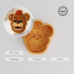 Horror Face Cookie Cutter & Stamp Set, Halloween Scary Shapes, Fondant Tools, 6-Piece, S/M/L Sizes PRODUCT_961