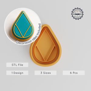 Ardra Nakshatra Vedic Astrology Shape Cutter & Stamp Set, Perfect for Cookies & Fondant, 3 Sizes S/M/L PRODUCT_1072