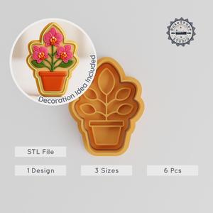 Orchid Cookie Cutter & Stamp Set, 3 Sizes, Floral Botanical Orchid Design for Fondant & Baking PRODUCT_380