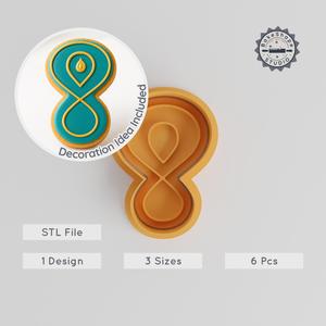 Purvaashadha Nakshatra Shape Cutter & Stamp Set, Vedic Astrology Cookie & Fondant Tools, S/M/L Sizes, 6-Piece Collection PRODUCT_1080