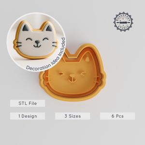 Happy Cookie Cutter & Stamp Set, 3 Sizes, Joyful Baking Tool, Blissful & Merry Face Design PRODUCT_834