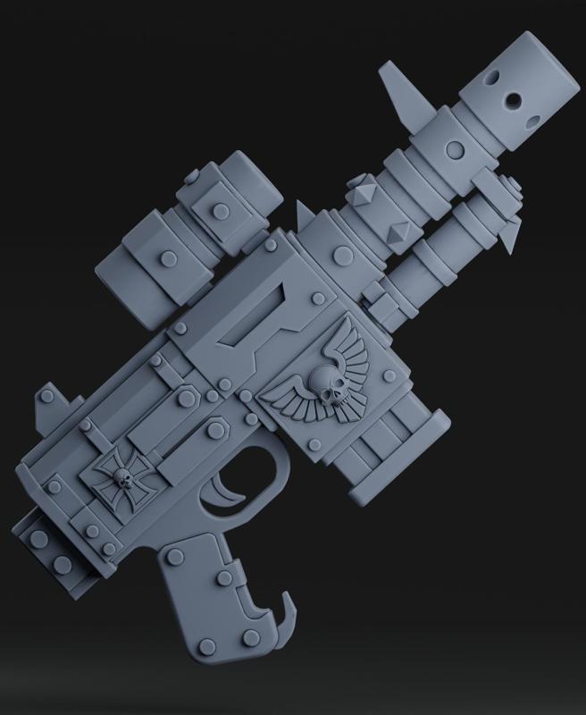 Space marines - Imperial silent bolt pistol + Free dragon warhammer