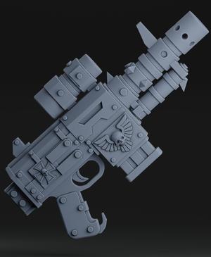 Space marines - Imperial silent bolt pistol + Free dragon warhammer