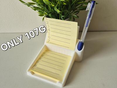 Sticky note holder w/pen holder 