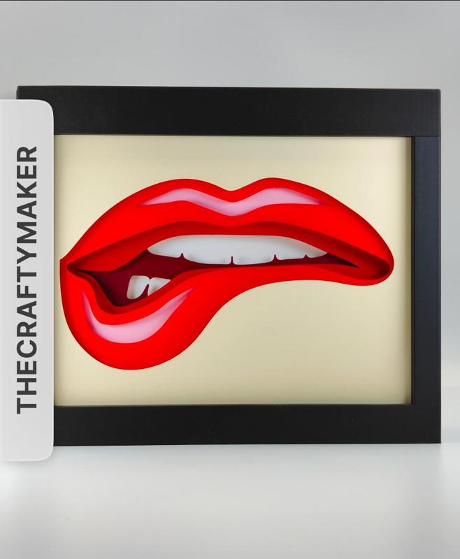 Lips Shadow Box by TheCraftyMaker