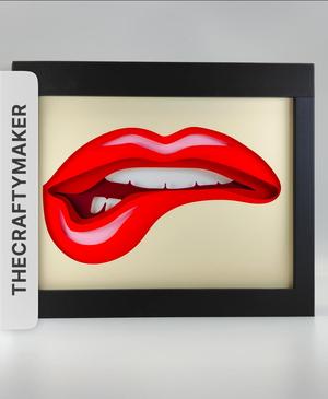 Lips Shadow Box by TheCraftyMaker