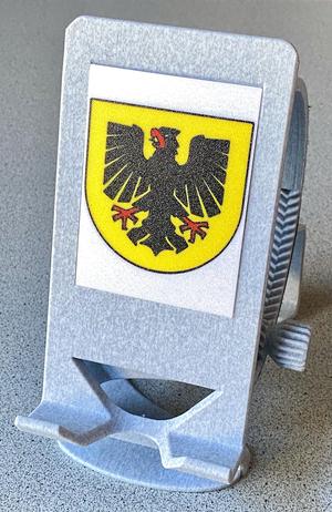 Multi-color Cover Plate for revised Phone Holder (here: Crest of Dortmund)