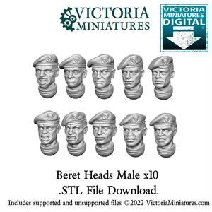 Beret Heads Male for plastic Kasrkin x10