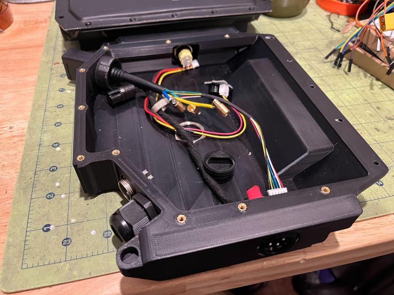 Funwheel easy access controller box - gx16 button and footpad, cannon core motor cable, xlr charge port