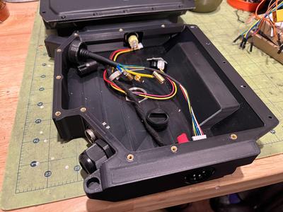 Funwheel easy access controller box - gx16 button and footpad, cannon core motor cable, xlr charge port