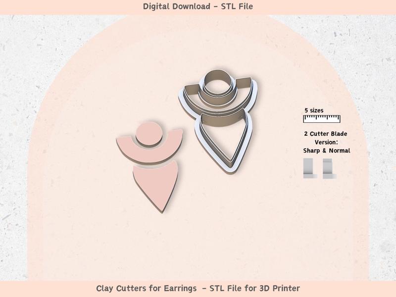 Boho 12 Clay Cutter for Polymer Clay | Digital STL File | Clay Tools | 5 Sizes Summer Clay Cutters, 