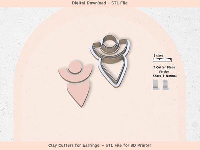 Boho 12 Clay Cutter for Polymer Clay | Digital STL File | Clay Tools | 5 Sizes Summer Clay Cutters, 