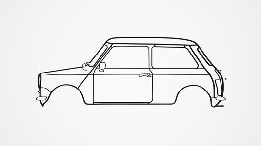 British Leyland Mini 1000 (Mr. Bean) Silhouette Wall Art