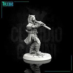 (0079) Female felinid bard with magic flute