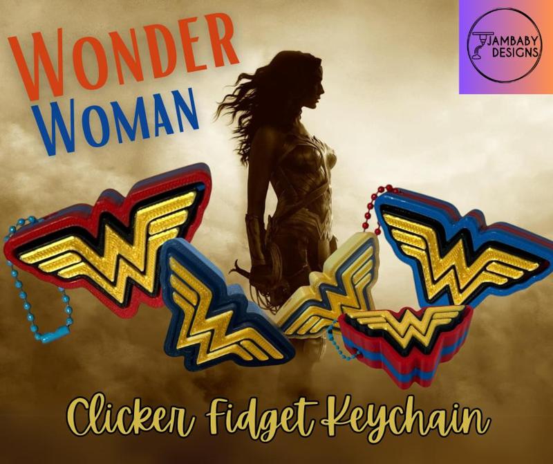 Wonder Woman Clicker Fidget and Keychain