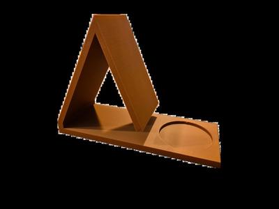 Bookholder with mug cutout