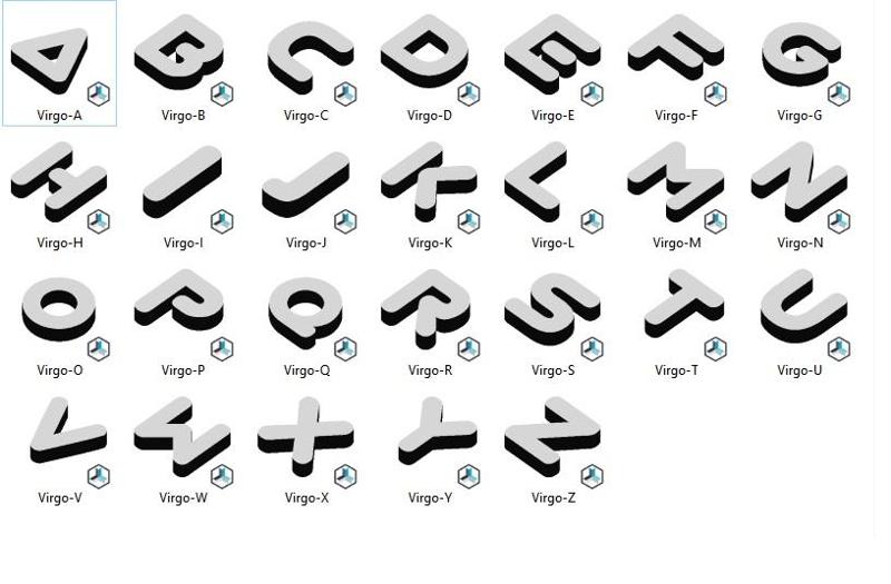 Alphabet Letters - Virgo 01  Font