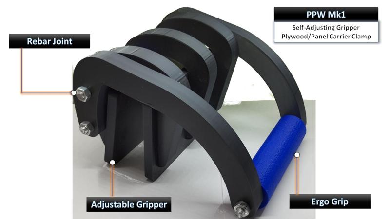 PPW Mk1 Self-Adjusting Gripper Plywood/Panel Carrier Clamp