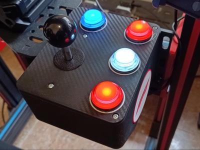 Sim racing button box with joystick