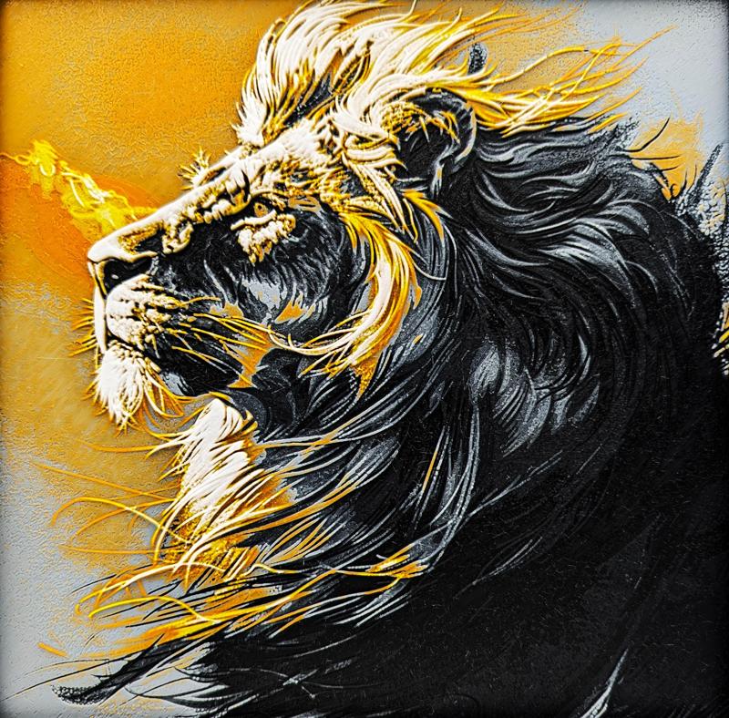 Sunset Lion - Hueforge Print