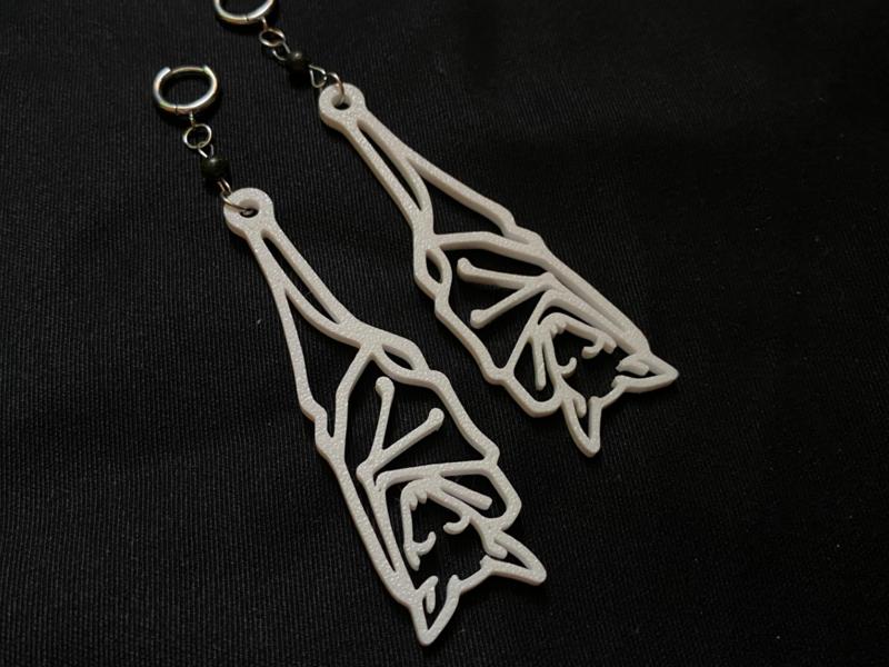 Sleeping Bat Earrings - (free for commercial use)