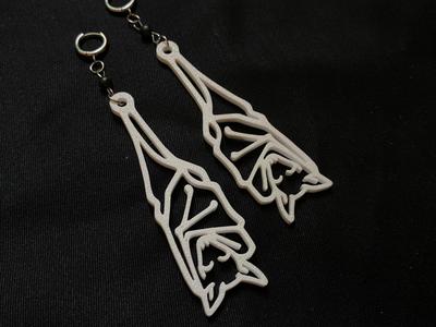 Sleeping Bat Earrings - (free for commercial use)