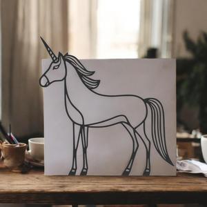 Unicorn Line Art - Desktop Line Art