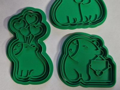 Valentine's Day Capybara Cookie Cutter Set #3