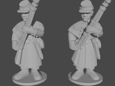 10-15mm American Civil War Infantry in Greatcoats Loading Pose 8 UA-48