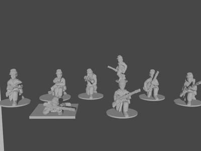 10-15mm American Civil War Skirmishers in Sack Coats (Various Poses) UA-32