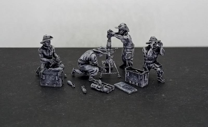 28 mm Chindit 3 inch mortar and crew