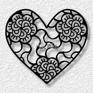 flower mandala heart wall art valentines day home decor