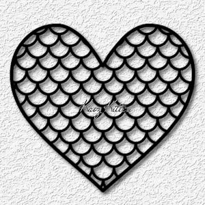mermaid scales heart wall art dragon scale home decor