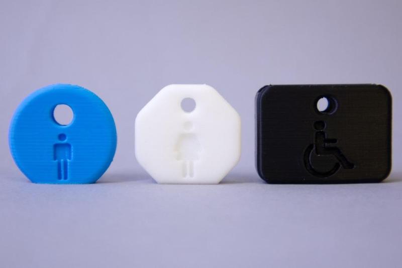 Restroom Key Covers/ Cases Set - Square/ Round/ Octagonal